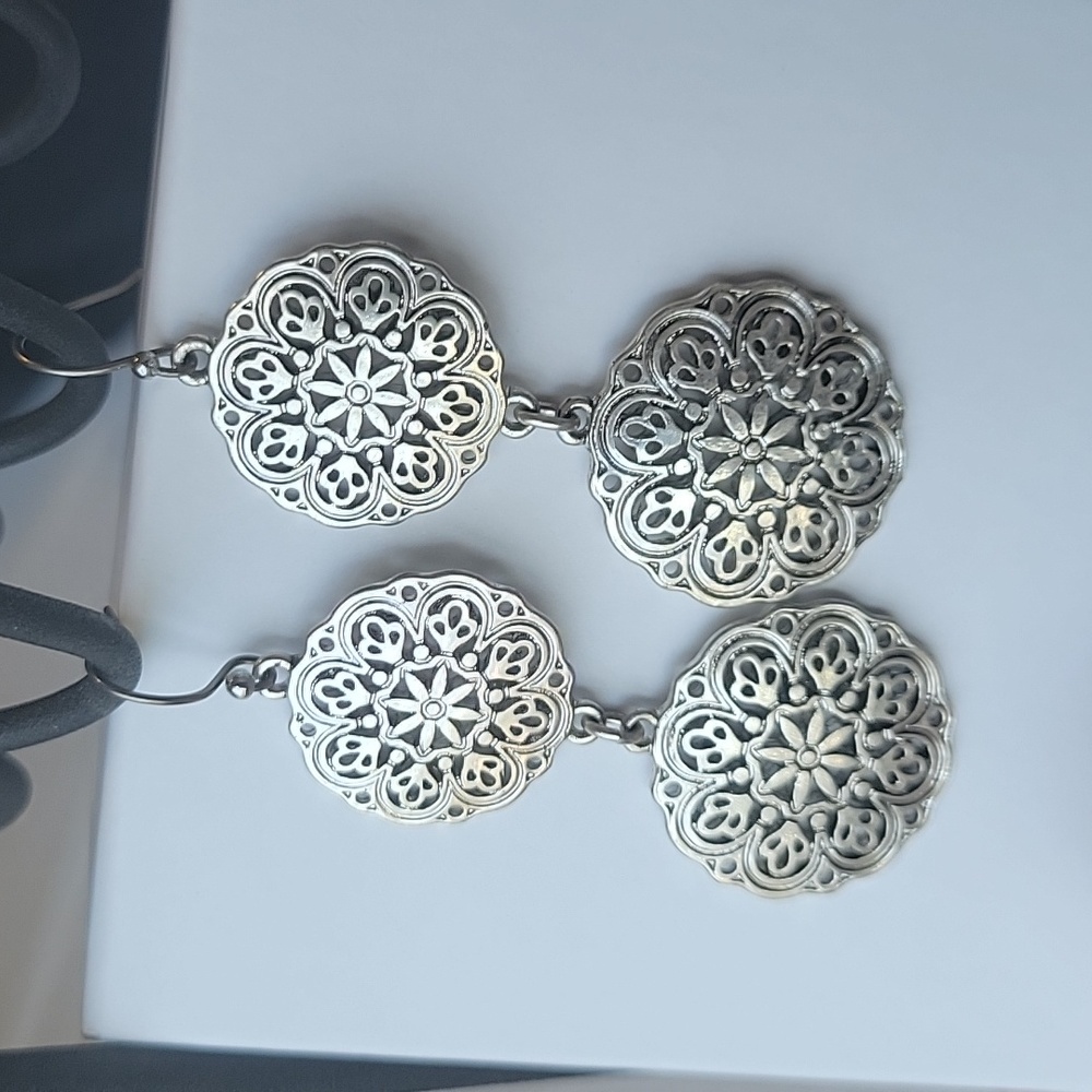 Lucky Brand silver tone earrings NWOT